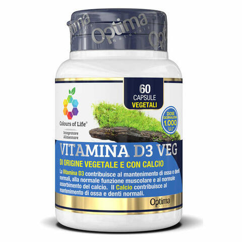 Colours of life vitamina d3 veg 60 capsule 500 mg