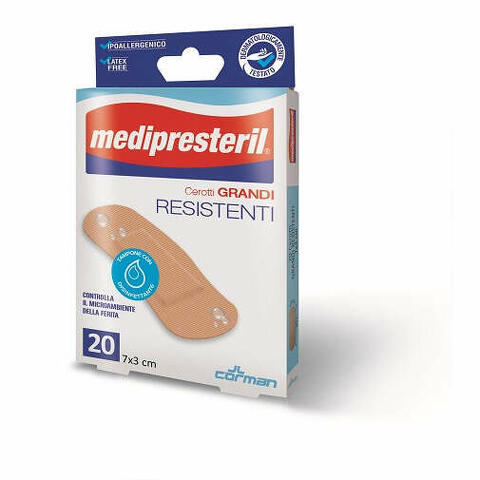 Cerotto medio medipresteril resistente 7x2cm 20 pezzi