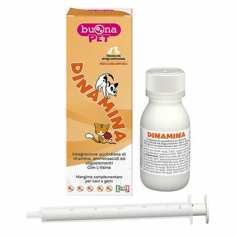 Dinamina cani gatti flacone con siringa dosatrice in pasta 60 g buonapet