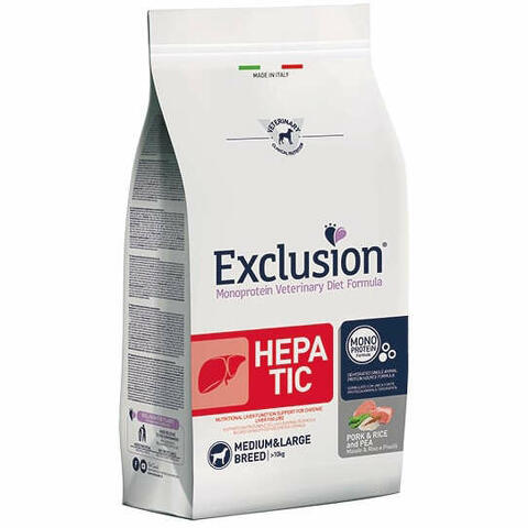 Exclusion monoprotein veterinary diet formula hepatic pork&rice and pea medium 2 kg