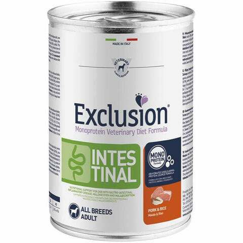 Exclusion monoprotein veterinary diet formula intestinal pork and rice 400 g