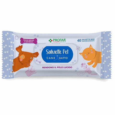 Salviette pet detergente talco 40 pezzi maxi