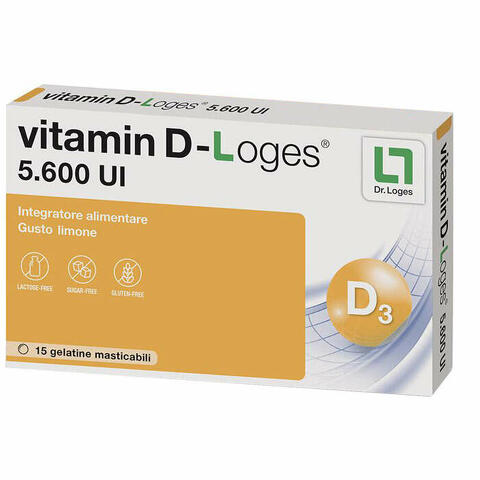 Vitamin d-loges 15 gelatine masticabili gusto limone