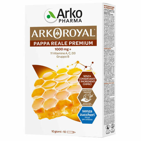 Arkoroyal pappa reale 1000 mg + vitamine senza zucchero 10 fiale