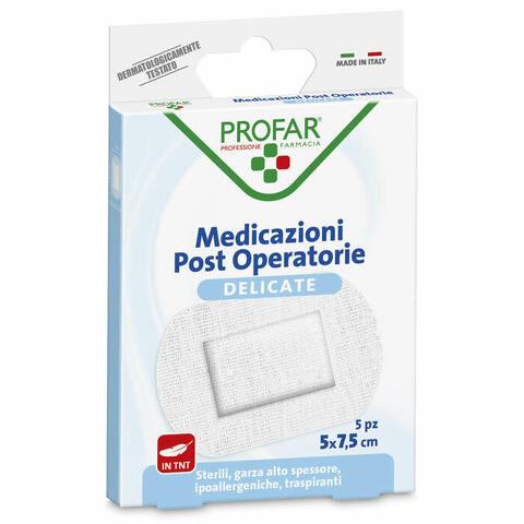 Medicazione post operatoria sterile garza antiaderente 5x7,5 cm 5 pezzi