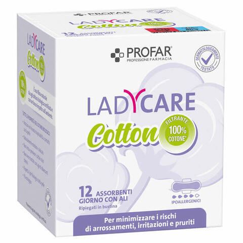 Ladycare assorbenti cotton ipoallergenici giorno con ali 12 pezzi