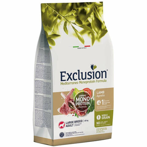 Exclusion mediterraneo monoprotein noble grain adult lamb large 12kg