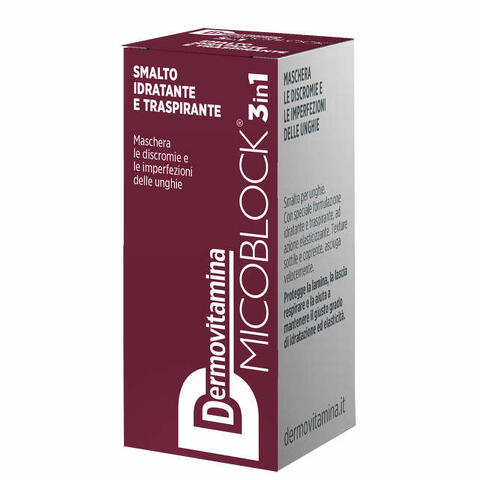 Micoblock 3 in 1 smalto idratante e traspirante bordeaux 5 ml