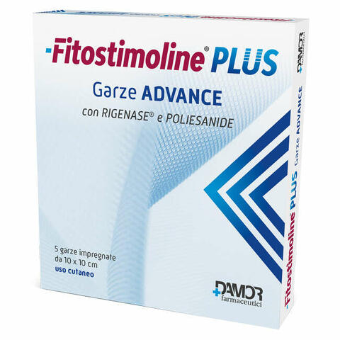 Fitostimoline plus garze advance impregnate 10x10 cm 5 pezzi