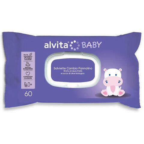 Alvita baby salviette pure water 60 pezzi