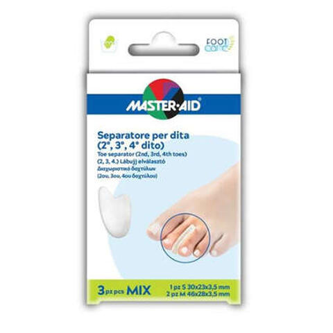 Separatore dita in gel master-aid footcare mix 1 small + 2 medium c9