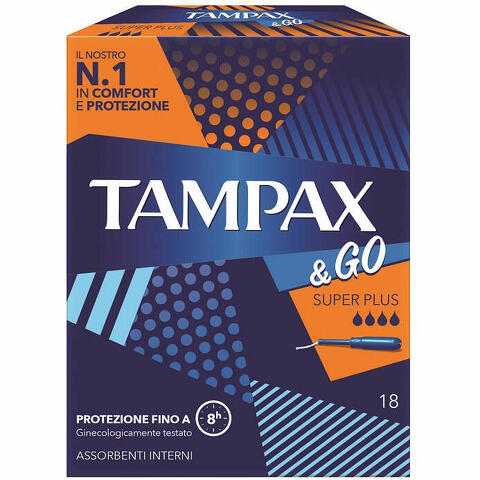 Tampax &go assorbente interno super plus 18 pezzi