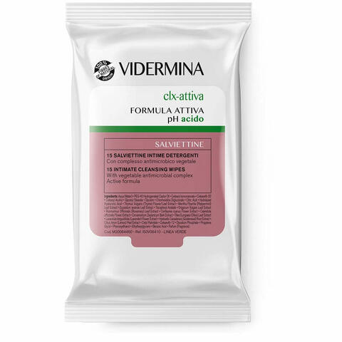 Vidermina clx attiva 15 salviette intime detergenti