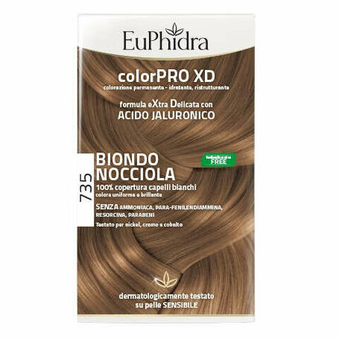 Euphidra colorpro xd 735 biondo nocciola gel colorante capelli in flacone + attivante + balsamo + guanti