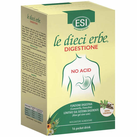 Esi le dieci erbe digestione no acid 16 pocket drink gusto liquirizia 20ml