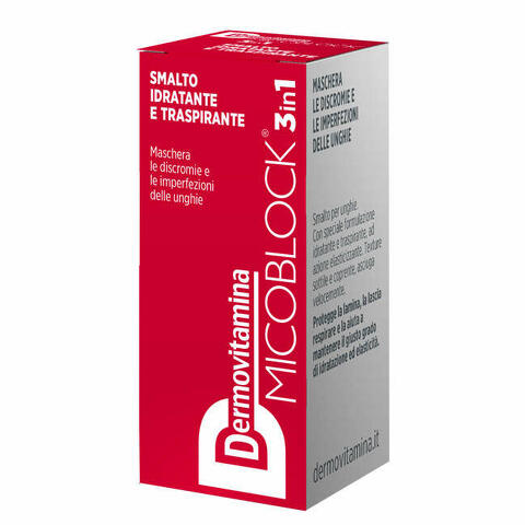 Dermovitamina micoblock 3 in 1 smalto idratante e traspirante rosso 5ml