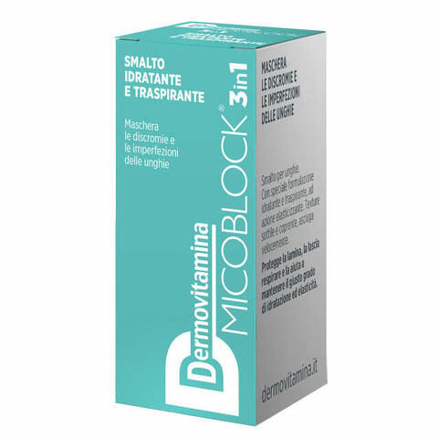 Dermovitamina micoblock 3 in 1 smalto idratante e traspirante turchese 5ml