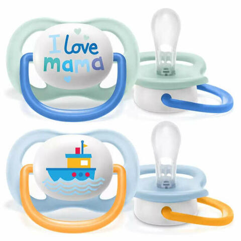 Avent ultra air succhietto mama/boat maschio 0-6 mesi 2 pezzi