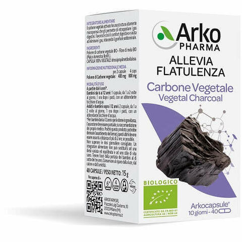 Arko capsule carbone vegetale bio 40 capsule