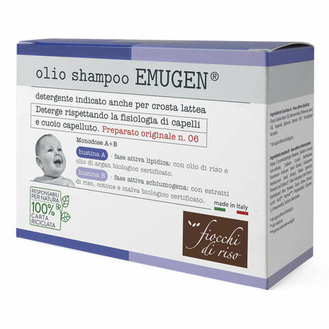 Fiocchi di riso emugen olio shampoo ultradelicato 10 bustine da 1,5ml + 10 bustine da 3ml