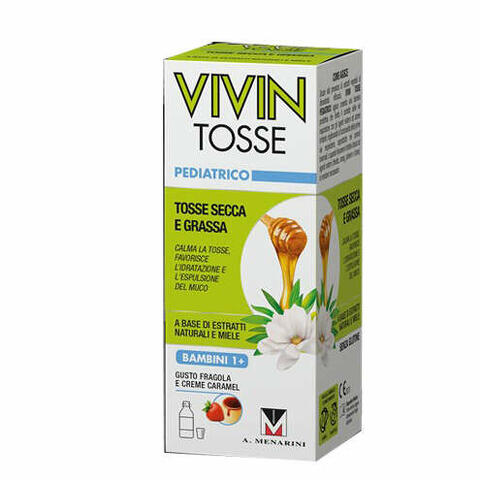 Vivin tosse pediatrico sciroppo per tosse secca e grassa gusto fragola e creme caramel 150ml