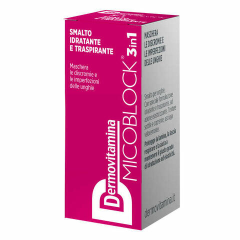 Dermovitamina micoblock 3 in 1 smalto idratante e traspirante fucsia 5 ml