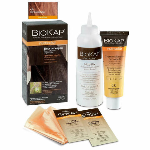 Biokap nutricolor 7,4 new biondo ramato tinta tubo + flacone