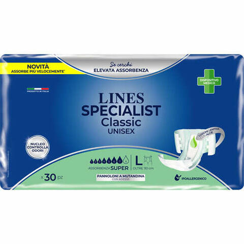 Pannolone a mutanda lines specialist classic supermg 30 pezzi