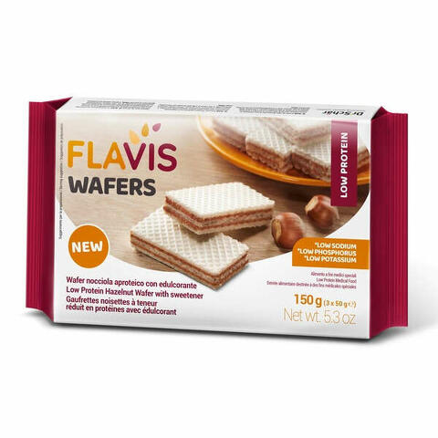 Flavis wafers nocciola aproteico 3 porzioni da 50 g