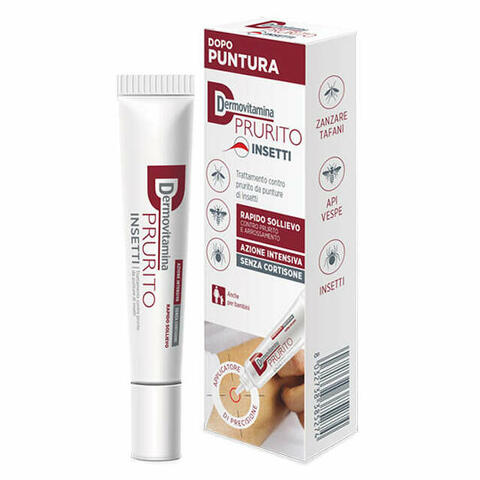 Dermovitamina prurito insetti dopo puntura rapido sollievo azione intensiva senza cortisone 15 ml