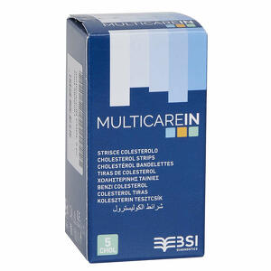 Multicare - Test colesterolemia  in colesterolo in strisce con aspirazione capillare 5 pezzi