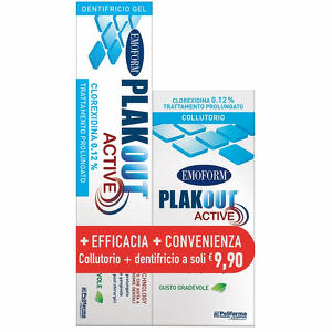 Emoform - Plak out active clorexidina 0,12% collutorio 200 ml + dentifricio 75 ml