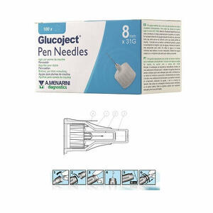 Glucoject - Ago per penna da insulina  lunghezza 8 mm gauge 31 100 pezzi