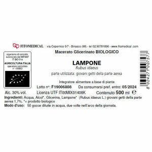 Fitomedical - Lampone macerato glicerico 500 ml bio