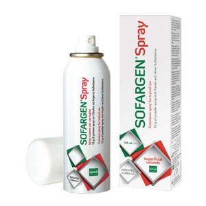 Sofargen - Medicazione in polvere spray con caolino e argento sulfadiazina 1%  spray 10 g bomboletta pressurizzata 125 ml