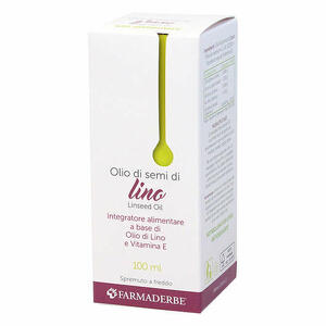 Farmaderbe - Olio di semi di lino 100 ml - Integratore vegetale omega 3 e 6