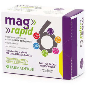 Farmaderbe - Integratore di Magnesio - Mag 6 Rapid 20 Stick 1,5 g