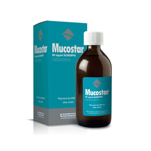 Aesculapius Farmaceutici - Mucostar 50 mg/ml sciroppo - Flacone da 200 ml - Mucolitico e fluidificante