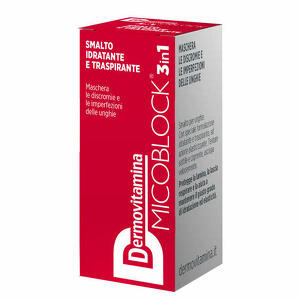 Dermovitamina - Dermovitamina micoblock 3 in 1 smalto idratante e traspirante rosso 5ml