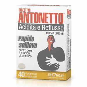 Digestivo antonetto - Digestivo antonetto acidita' e reflusso crema al limone 40 compresse masticabili