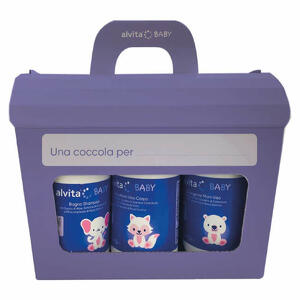 Alvita - Alvita cofanetto baby 5 pezzi 1 bagno shampoo 300ml + 1 crema viso corpo 300ml + 1 detergente mani viso 300ml + 1 pasta ossido zinco 100ml + salviette pure water 60 pezzi