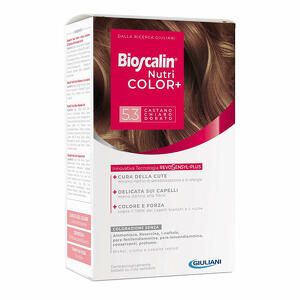 Bioscalin - Bioscalin nutricolor plus 5,3 castano chiaro dorato crema colorante 40ml + rivelatore crema 60ml + shampoo 12ml + trattamento finale balsamo 12ml