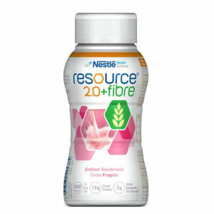 Nestlé - Resource 2.0 + Fibre Fragola 200 ml - Supplemento Nutrizionale per Malnutrizione