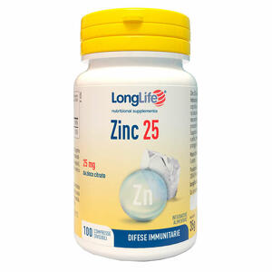 Long life - Longlife zinc 25 mg 100 compresse